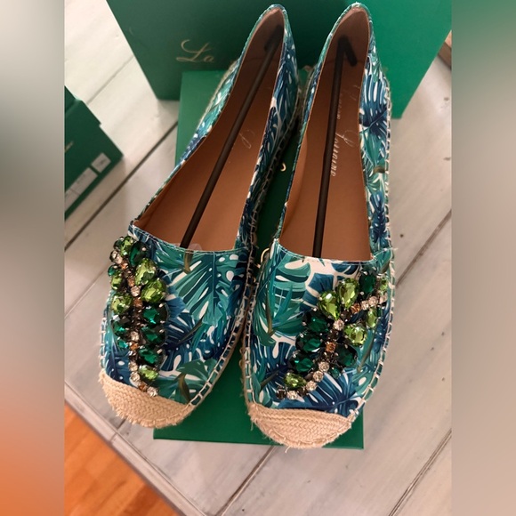 Lauren Lorraine Tropical Embellished Flat Espadrille - Picture 3 of 7